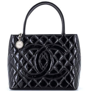Chanel Medallion Tote Quilted Patent #239134C16B